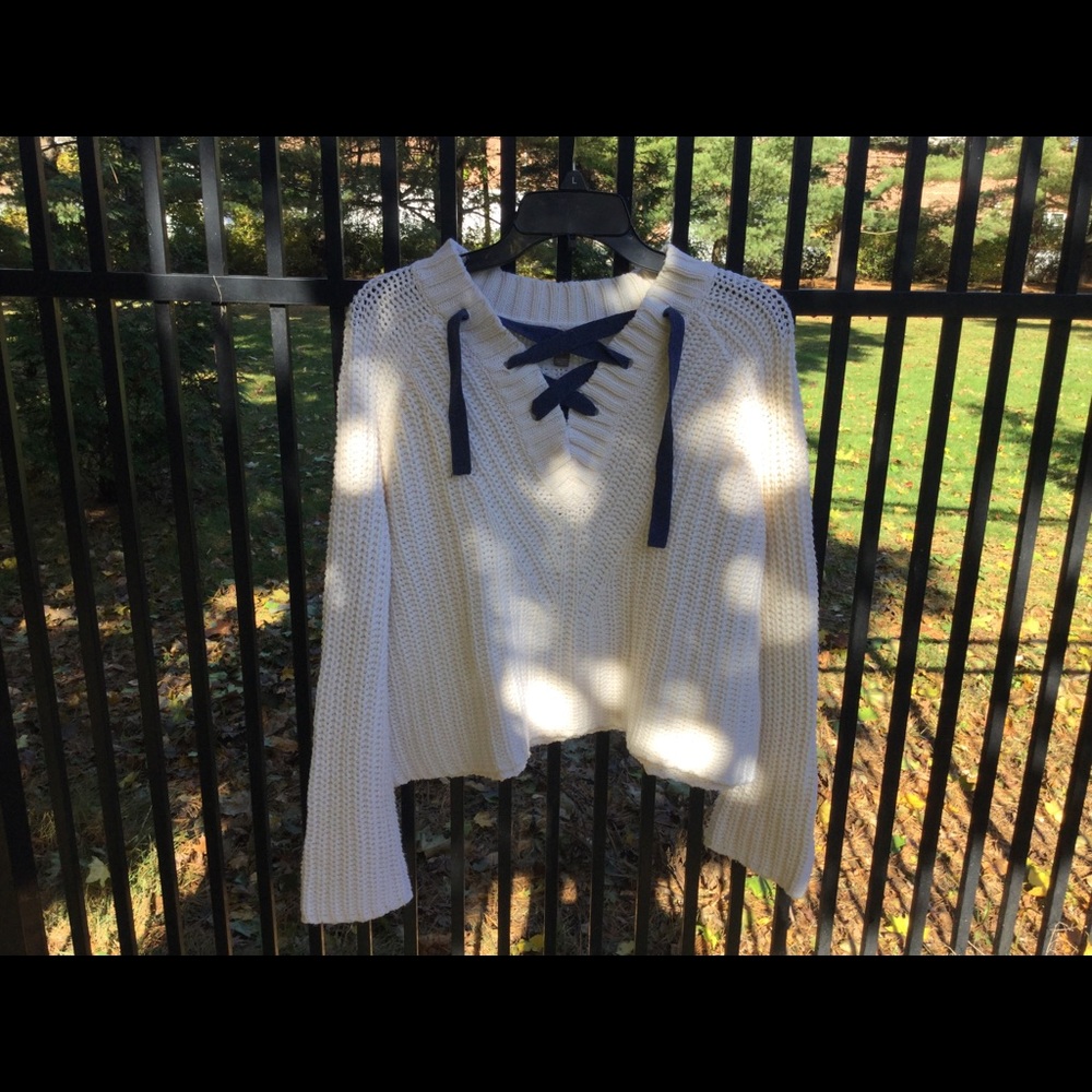 Aerie Cropped Sweater with Tie